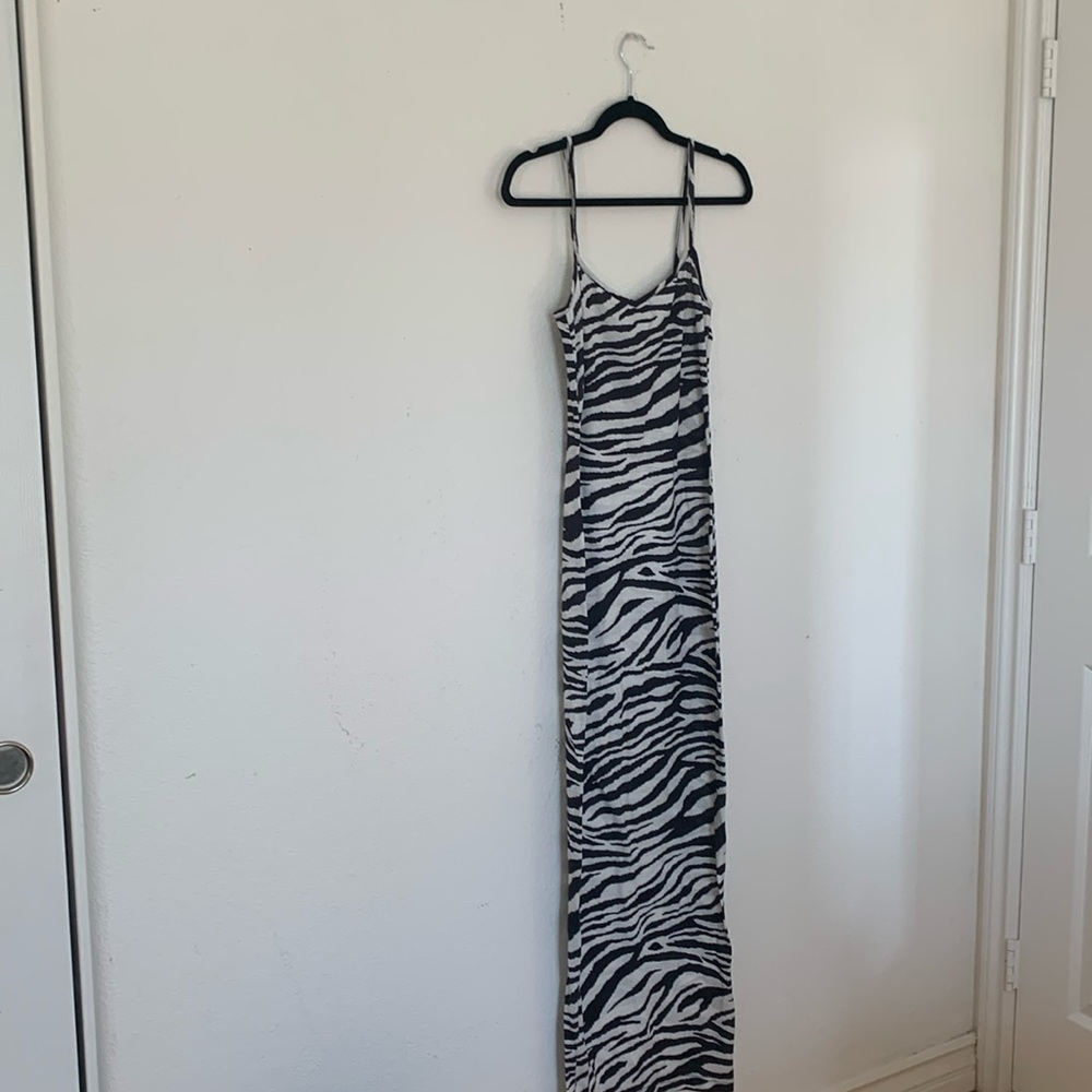 Boohoo Zebra Print Maxi Dress